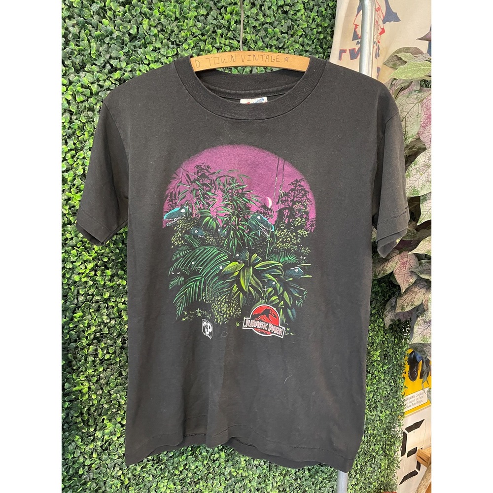 Vintage 90s Jurassic Park T-shirt - Hanes Kids Large cute youth movie promo